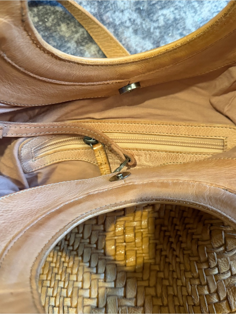 Bed Stu Adele Circle-Handle Shoulder Bag in Tan - Picture 5 of 5